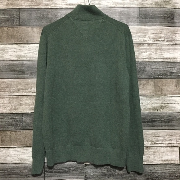 Tommy Hilfiger Sweater Men’s L Green Pullover 100% Cotton - Picture 5 of 9